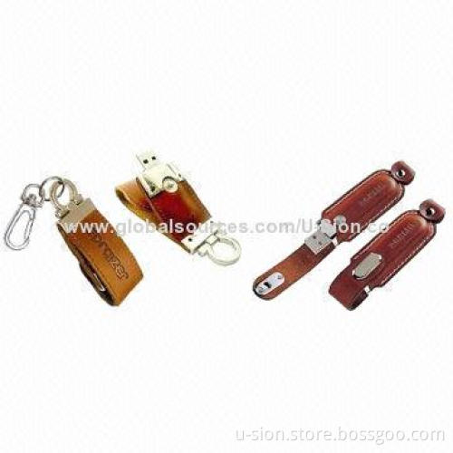 Latest design leather USB with free logo for wholesale price